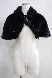 Angelic Pretty / ribbon pearl fur cape Free black H-24-05-23-1075-AP-JA-NS-ZH