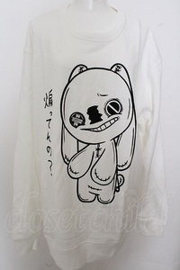 NieR Clothing / BIGサイズトレーナー【煽ってんの？】 2XL ホワイト O-24-05-30-1159-PU-TO-IG-OS