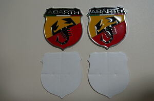  Fiat abarth ABARTH large type . shape 3D emblem metal sticker badge 2 piece set 