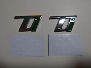 [1 set only ] Alpha Romeo new model Giulia (952) stereo ru vi o oriented original design type [Ti ] badge left right minute body color : chrome silver / green 