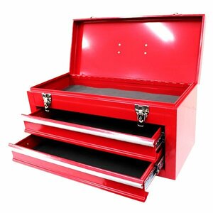 ツールボックス 上部1段 2段式ツールボックス ベアリングレール 工具箱 収納ボックス 工具ケース 持ち運び メンテナンス 赤 レッド