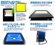 【最終セール】薄型LED投光器 200w 作業灯 昼光色 6000K ホワイト 広角 アルミ合金 2000w相当 AC100V 200V対応 照明 3mコード PSE_画像3