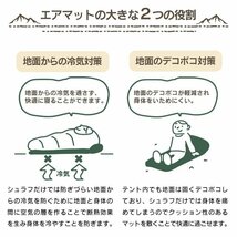 エアーマット インフレーターマット 自動膨張 まくら付 連結可能 登山 車中泊 キャンプ アウトドア キャンプマット エアマット グリーン_画像3