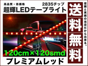 極細1800ルーメン2835チップLEDテープライト120cmレッド 赤120smd送料12v