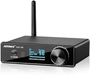AIYIMA DAC-A6 Bluetooth 5.0 APTX-HD デコーダ PC-USB/オプティカル/同軸/XMOXU20