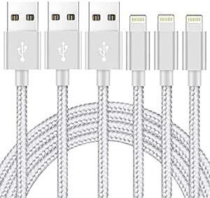 iPhone 充電ケーブル【MFi認証】2M 3本セット 急速 ライトニングケーブル lightningケーブル 高耐久編組ナイロ