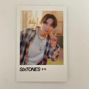 SixTONES 音色 特典 初回盤B カード トレカ 田中樹 樹 フォトカ バイブス VVS