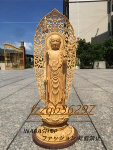 仏教美術 地蔵菩薩 立像 仏像 彫刻 ヒノキ檜木 自然木 職人 手作り 置物 美術品 東洋彫刻 高さ50cm