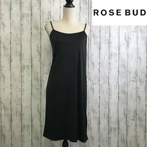 ROSE BUD　ローズバッド　ストライプシアーキャミソールワンピ　Sサイズ　ブラック　S5.11-87　USED