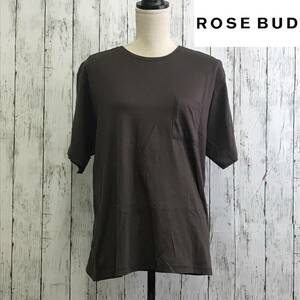 ROSE BUD　ローズバッド　胸ポケットT　Fサイズ　ブラウン　左胸のさりげないポケットデザイン　S5.11-94　USED
