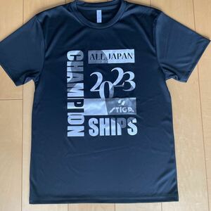 ★送料込★卓球Tシャツ 記念Tシャツ 全日本選手権 STIGAブラック中古