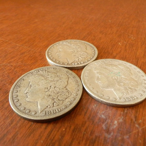 貨幣 硬貨 海外古銭 30 / 銀貨 アメリカ合衆国 1ドル モルガン モーガン・ダラー 1879年 1880年 1881年 各重量26.5g まとめて3枚setの画像2