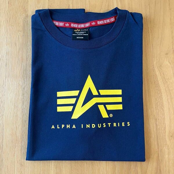 ALPHA INDUSTRIES アルファ インダストリーズ ロゴプリント 半袖 Tシャツ A-MARK プリント ネイビー