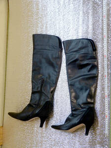 223.Odette e Odile united arrows original leather knee high boots 22cm