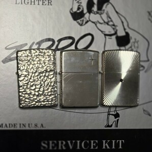 ZIPPO スターリングシルバー アーマー ハンマートーン 柄物3点セットの画像2