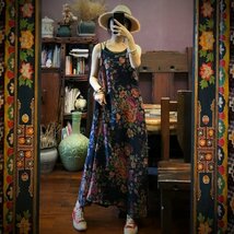 lgn 1620ノースリーブワンピース チュニック 襤褸 アンティーク風 洋服ミックス ロマンファッション ポップ ゆったり 綿100％ 花柄_画像6