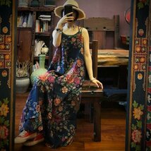 lgn 1620ノースリーブワンピース チュニック 襤褸 アンティーク風 洋服ミックス ロマンファッション ポップ ゆったり 綿100％ 花柄_画像5