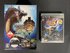 【92】Wii モンスターハンター 3 tri トライ コントローラーなし PS3 モンスターハンターポータブル 3rd HD Ver. セット MONSTER HUNTER