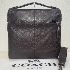 【美品】定価8.9万　コーチ メンテ済み COACH メンズ　ビジネス 2way レザー　ショルダーバッグ　本革　バッグ　