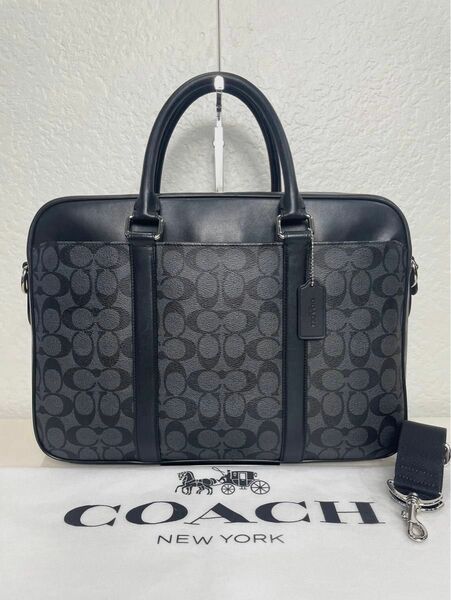 【美品】コーチ　メンテ済み　COACH メンズ　ビジネス　バッグ　ブリーフケース ショルダーバッグ　2way 本革　レザー　