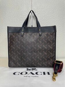 【美品】定価9.7万　コーチ メンテ済み　COACH メンズ　ビジネス　2way レザー　バッグ　ブリーフケース　ショルダー　本革