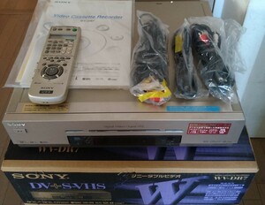 １円〜！専用箱梱包 SONY ソニー DV/S-VHS ダブルビデオデッキ WV-DR7取扱説明書＆ケーブル＆純正リモコン付