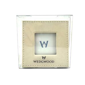 WEDGEWOOD ウェッジウッド 写真立て フォトフレーム レザー ベージュ ヌバック 小型