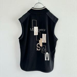 Mサイズ MUNSINGWEAR マンシングウェア ニットベスト ブラック 刺繍