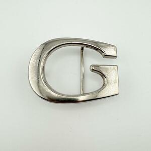  rare GUCCI Old Gucci belt buckle silver G Logo men's lady's 