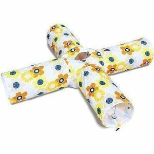 [ yellow color ] cat. tunnel cat tunnel playground equipment pet accessories tunnel toy flower print 