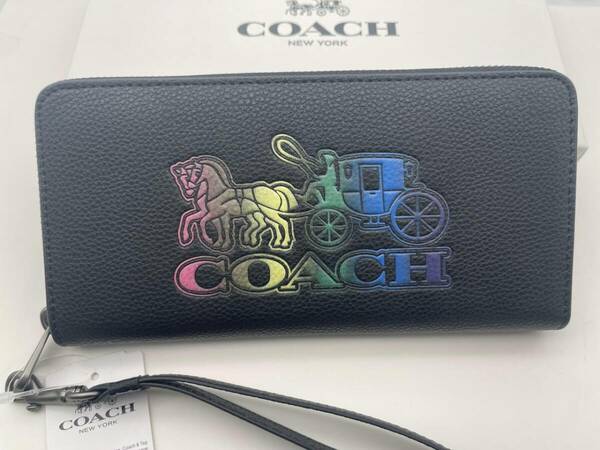 コーチ COACH 長財布 財布 シグネチャー アコーディオンラウンドジップウォレット新品 未使用 贈り物C7458 e346C