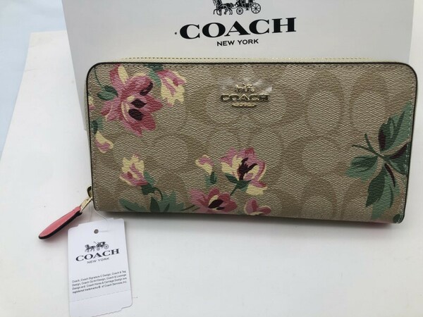 コーチ COACH 長財布 財布 シグネチャー アコーディオンラウンドジップウォレット新品 未使用 贈り物 w085 F73345