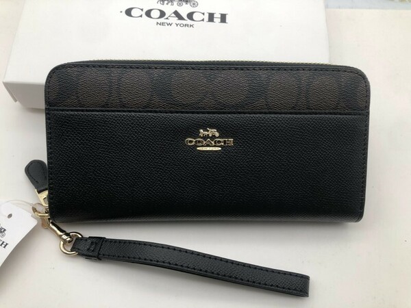 コーチ COACH 長財布 財布 ロング ジップ ストラップ付き ラウンドファスナー 新品 未使用 贈り物財布F76971 w042C