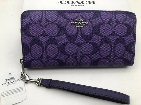 コーチ COACH 長財布 財布 シグネチャー アコーディオンラウンドジップウォレット新品 未使用 贈り物j158C C4452