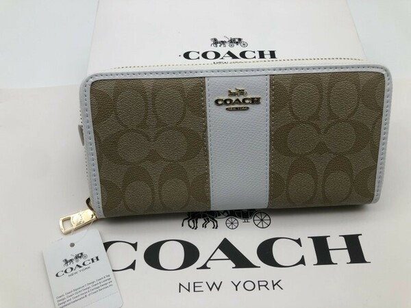 コーチ COACH 長財布 財布 シグネチャー アコーディオンラウンドジップウォレット新品 未使用 贈り物F52859 s307