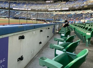 定価６月２日ロッテ対阪神３塁側フィールドウイングシート通路側実質最前列。