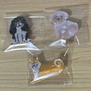 ヘアピン アクリル アクセサリー 犬 3つ