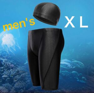 新品　メンズ 水着　スイムキャップ　セット　水泳 プール　スポーツ 抗菌　競泳　XL