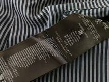 希少美品 黒タグ Giorgio Armani 春夏 コットンシルクキュプラ 極上生地 イタリア製 ノータック ワイド バギー スラックス パンツ ネイビー_画像5