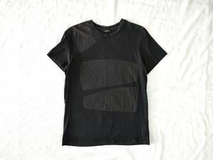 Jil Sander 10SS by Raf Simons Archive Padded Print T-shirts Navy Black/ クルーネック 黒 Tシャツ カットソー イタリア製 Euro Vintage