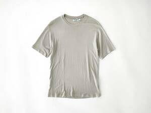 美品 90s Giorgio Armani イタリア製 半袖Tシャツ カットソー ニット レーヨン アイボリー 無地 メンズ Wool White Euro Vintage Archive 