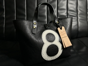  hand made *4* limitation 1 pcs! lacquer black dakota style nme Mini tote bag * number ring 8 man and woman use *. hand : North America production stereo anme Mini size lining : Okayama Denim 