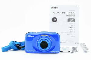 ★外観良好★ Nikon COOLPIX W100 ブルー　コンパクトデジタルカメラ ニコン クールピックス #0462