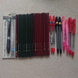 未使用の 鉛筆、ペン一式