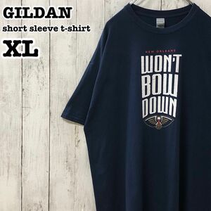 ギルダン US アメリカ古着 NBA ニューオリンズ・ペリカンズ プリント 半袖Tシャツ XL