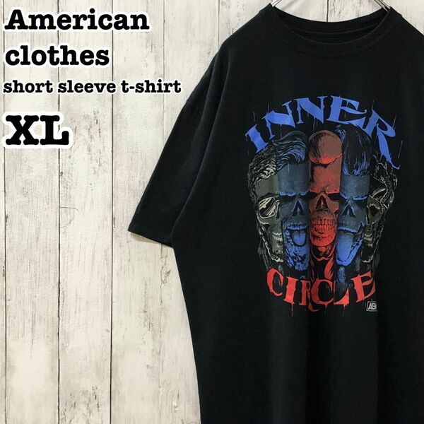 US アメリカ古着 AEW プロレス プリント 半袖Tシャツ XL