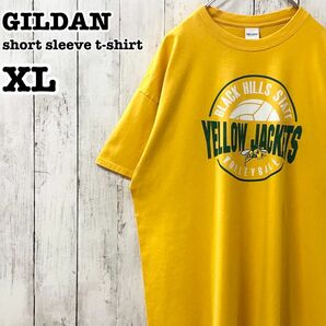 ギルダン US アメリカ古着 ブラックヒルズ大学 チーム プリント 半袖Tシャツ XL