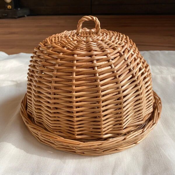 新品 ラタン 柳 フードカバー ケーキカバー