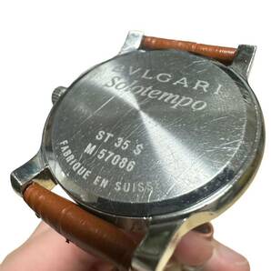 BVLGARI ブルガリ 腕時計 ソロテンポ メンズ ST 35 S稼働品 革ベルト クォーツ の画像6