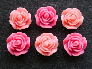  plastic parts handicrafts * accessory parts rose parts 6 piece set deco parts 